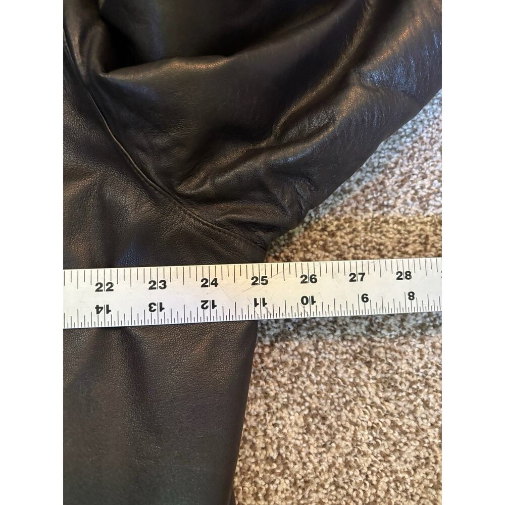 Brandini Lamb Leather Jacket Men Size L Brown Collared Full Zip Bomber Jacket - Picture 8 of 9